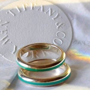 Tiffany & Co. Iconic Blue Enamel Wedding Bands May Your Dreams Come True